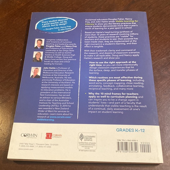 Visible Learning for Literacy by Douglas Fisher, Nancy Frey and John Hattie - Picture 2 of 2